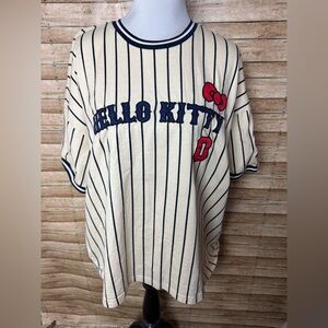 Sanrio Hello Kitty Striped Baseball Jersey sZ Large